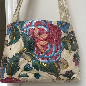 Floral Sequin Embellished Women's Bag